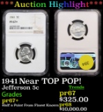 Proof ***Auction Highlight*** NGC 1941 Jefferson Nickel Near TOP POP! 5c Graded pr67+ By NGC (fc)