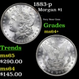 1883-p Morgan Dollar $1 Grades Choice+ Unc