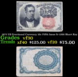 1875 US Fractional Currency 10c Fifth Issue fr-1266 Short Key Grades vf++