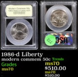 1986-d Liberty Modern Commem Half Dollar 50c Graded ms70, Perfection BY USCG