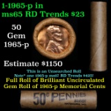 Shotgun Lincoln 1c roll, 1965-p 50 pcs Brandt Wrapper