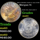 1883-cc Rainbow toned Morgan Dollar /cc vam 5 I3 R3 $1 Grades Select Unc