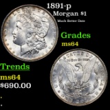 1891-p Morgan Dollar $1 Grades Choice Unc