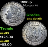 1890-p Morgan Dollar $1 Grades Unc Details