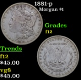 1881-p Morgan Dollar $1 Grades f, fine