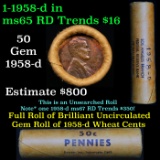 Shotgun Lincoln 1c roll, 1958-d 50 pcs Brandt Wrapper