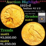 ***Auction Highlight*** 1925-d Gold Indian Quarter Eagle 2.5 Graded ms64+ By SEGS (fc)