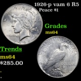 1926-p Peace Dollar vam 6 R5 $1 Grades Choice Unc