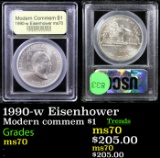 1990-w Eisenhower Modern Commem Dollar $1 Graded ms70, Perfection BY USCG