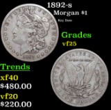 1892-s Morgan Dollar $1 Grades vf+