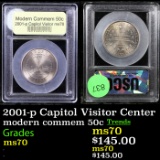 2001-p Capitol Visitor Center Modern Commem Half Dollar 50c Graded ms70, Perfection By USCG