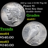 1927-p Peace Dollar vam 2 I3 R5 Top 50 $1 Grades Select+ Unc