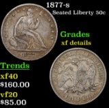 1877-s Seated Half Dollar 50c Grades xf details