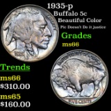 1935-p Buffalo Nickel 5c Grades GEM+ Unc