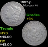 1897-p Morgan Dollar $1 Grades vf, very fine