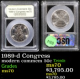 1989-d Congress Modern Commem Half Dollar 50c Graded ms70, Perfection By USCG