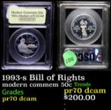 Proof 1993-s Bill of Rights Modern Commem Half Dollar 50c Graded GEM++ Proof Deep Cameo By USCG