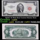 1953C $2 Red Seal United States Note Grades Gem CU