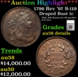 ***Auction Highlight*** 1796 Rev '97 Draped Bust Large Cent S-119 1c Graded au58 details By SEGS (fc