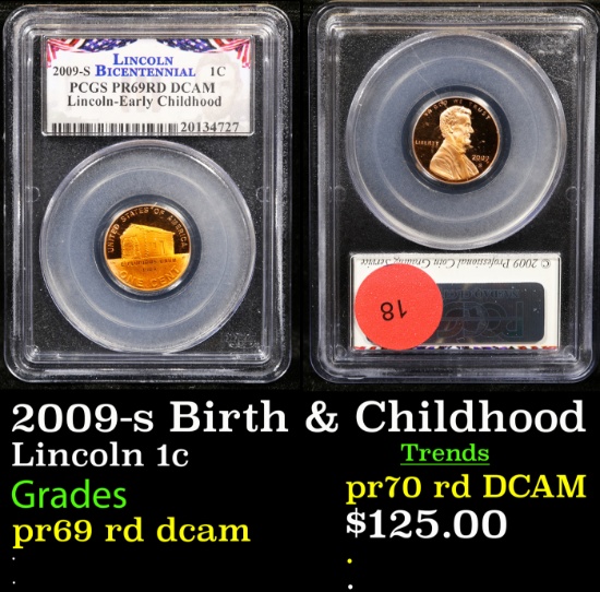 Proof PCGS 2009-s Birth & Childhood Lincoln Cent 1c Graded pr69 rd dcam By PCGS