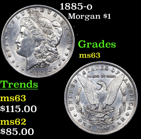 1885-o Morgan Dollar $1 Grades Select Unc