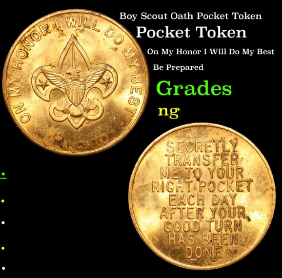 Boy Scout Oath Pocket Token Grades ng