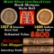 Mixed small cents 1c orig shotgun roll, 1917-d Wheat Cent, 1898 Indian Cent other end, McDonalds Wra