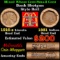 Mixed small cents 1c orig shotgun roll, 1916-s Wheat Cent, 1881 Indian Cent other end, McDonalds Wra