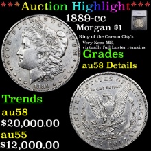 1889-cc Morgan Dollar $1 Graded au58 Details
