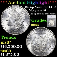 1882-p Morgan Dollar Near Top POP! 1 Graded ms67