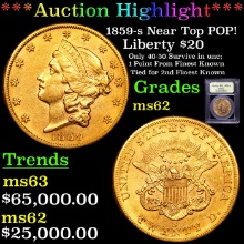 1859-s Gold Liberty Double Eagle Near Top POP!