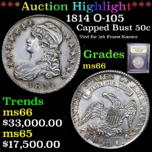 1814 Capped Bust Half Dollar O-105 50c Graded GEM+