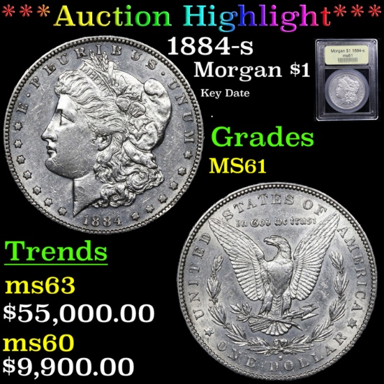 ***Auction Highlight*** 1884-s Morgan Dollar 1 Graded BU+ by USCG (fc)