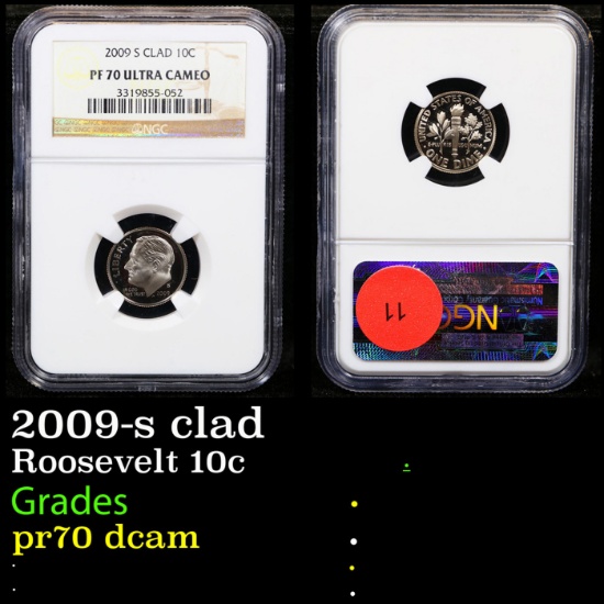 Proof NGC 2009-s clad Roosevelt Dime 10c Graded pr70 dcam By NGC