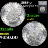 1888-p Morgan Dollar 1 Grades ms66 by SEGS