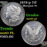 1878-p 7tf Morgan Dollar 1 Grades Select Unc PL