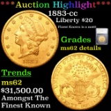 ***Auction Highlight*** 1883-cc Gold Liberty Double Eagle 20 Graded ms62 details By SEGS (fc)