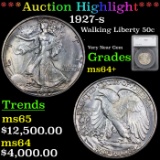 ***Auction Highlight*** 1927-s Walking Liberty Half Dollar 50c Graded ms64+ By SEGS (fc)