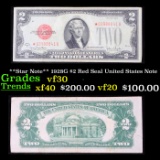 **Star Note** 1928G $2 Red Seal United States Note Grades vf++