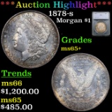 ***Auction Highlight*** 1878-s Morgan Dollar 1 Graded ms65+ By SEGS (fc)