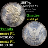 1887-p Morgan Dollar $1 Grades Choice Unc PL