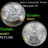 1883-o Colorfully Toned Morgan Dollar $1 Grades Select Unc