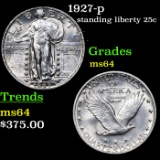 1927-p Standing Liberty Quarter 25c Grades Choice Unc