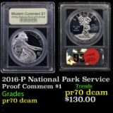 Proof 2016-P National Park Service Modern Commem Dollar $1 Graded GEM++ Proof Deep Cameo By USCG