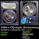 . 1996-s Olympic Swimming Modern Commem Half Dollar 50c Graded ms70, Perfection By USCG