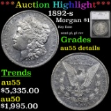 ***Auction Highlight*** 1892-s Morgan Dollar 1 Graded au55 details By SEGS (fc)
