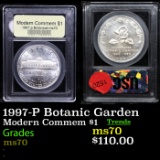 Proof . 1997-P Botanic Garden Modern Commem Dollar $1 Graded GEM++ Proof Deep Cameo By USCG