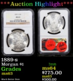 ***Auction Highlight*** NGC 1889-s Morgan Dollar 1 Graded ms63 By NGC (fc)