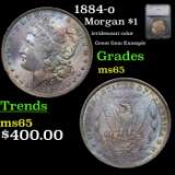 1884-o Morgan Dollar Colorfully Toned 1 Graded ms65 By SEGS