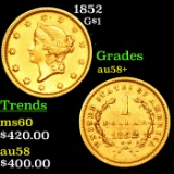 1852 Gold Dollar $1 Grades Choice AU/BU Slider+